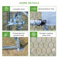 PawHut Large Chicken Coop Metal Chicken Run for Chickens with Waterproof and Anti-U Cover, Spire Shaped Walk in Fence Cage Hen House for Outdoor and Yard Farm Use, 1.26" Dia, 9.8' x 13.1' x 6.4'(m-7)