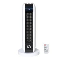 HOMCOM 1500W Ceramic Space Heater, 2-In-1 Oscillating Portable Heater with Three Heating Modes(High, Low, Fan), Timer, Remote Control, for Indoor Use, White(m-10)