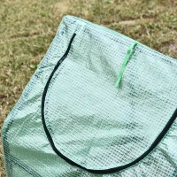 Outsunny 47" x 24" x 24" Portable Mini Tunnel Greenhouse Garden Planting Hot House Outdoor Flower Warm House Box w/ 2 Windows Steel Frame PE Cover, Green(m-8)