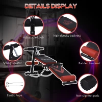 Soozier Sit Up Bench, Multifunctional Utility Fitness Equipment, Foldable Abdominal Training Workout with Elastic Rope, for Home Gym(m-5)