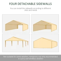 Outsunny 10'x20' Gazebo  Party Tent Outdoor Event Canopy Garden Sun Shade with Removable Mosquito Mesh Netting(m-4)