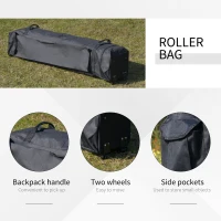 Outsunny 12' x 12' Foldable Pop-up Party Tent Instant Canopy Sun Shade Gazebo Shelter Steel Frame Oxford w/ Roller Bag, Grey(m-8)