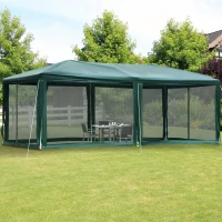 Outsunny 10'x20' Gazebo  Party Tent Outdoor Event Canopy Garden Sun Shade with Removable Mosquito Mesh Netting(m-1)