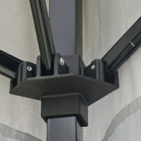 Outsunny 12' x 12' Foldable Pop-up Party Tent Instant Canopy Sun Shade Gazebo Shelter Steel Frame Oxford w/ Roller Bag, Grey(m-10)