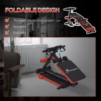 Soozier Sit Up Bench, Multifunctional Utility Fitness Equipment, Foldable Abdominal Training Workout with Elastic Rope, for Home Gym(m-4)