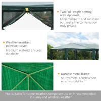 Outsunny 10'x20' Gazebo  Party Tent Outdoor Event Canopy Garden Sun Shade with Removable Mosquito Mesh Netting(m-7)