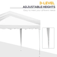 Outsunny 10' x 10' Pop Up Canopy Tent, Instant Shelter with Carry Bag, Adjustable Height, Garden Outdoor Party Tent, White(m-4)