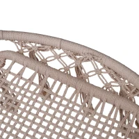 Outsunny Hanging Hammock Solid Single Swing Chair Indoor Outdoor Garden Braided Twisted Rope Reclining Sleeping Seat Beige(m-8)