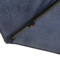 Outsunny 10ft Cantilever Solar Hanging Offset Umbrella Outdoor LED Lights Aluminum Market Banana Parasol Crank w/ Cross Base Garden Sun Shelter Blue(m-8)