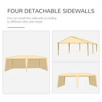 Outsunny 10' x 20' Party Tent Outdoor Event Camping Gazebo Canopy with 4 Removable Sidewalls (White)(m-4)