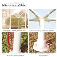 Outsunny 10' x 20' Party Tent Outdoor Event Camping Gazebo Canopy with 4 Removable Sidewalls (Pink)(m-8)