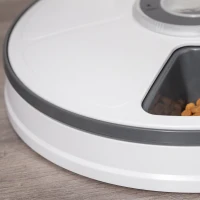 PawHut Auto 6 Meal Trays for Wet or Dry Cat Food, Dog Meal Dispenser w/ Timer, 128 ml(m-10)