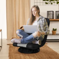 HOMCOM 360 Degree Swivel Video Gaming Chair, Folding Floor Sofa 5-Position Adjustable Lazy Chair, Grey(m-9)