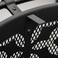 Outsunny 31" Outdoor Fire Pit, Portable Steel Wood Burning Bowl, Handle Ring, Poker, Spark Screen Lid for Patio, Backyard, Bonfire, Campfire, Black(m-7)