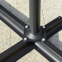 Outsunny 9' Offset Hanging Patio Umbrella, Cantilever Umbrella with Easy Tilt Adjustment, Cross Base and 8 Ribs for Backyard, Poolside, Lawn and Garden, Brown(m-8)