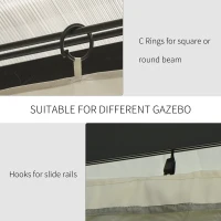 9.84' x 11.8' Gazebo Sidewall Set with Hooks/C-Rings, Beige(m-4)