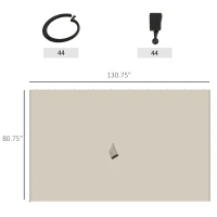 9.84' x 11.8' Gazebo Sidewall Set with Hooks/C-Rings, Beige(m-3)