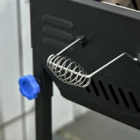 Outsunny 47" Portable Charcoal Grill BBQ Height Adjustable Outdoor Backyard Barbecue w/ Side Shelves, Grill Net & Pan Easy Set-up for Outdoor Cooking Picnic Camping(m-11)