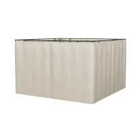 9.84' x 11.8' Gazebo Sidewall Set with Hooks/C-Rings, Beige(m-1)