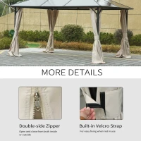 9.84' x 11.8' Gazebo Sidewall Set with Hooks/C-Rings, Beige(m-5)