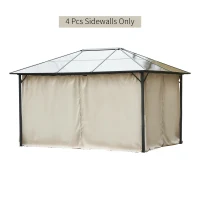 9.84' x 11.8' Gazebo Sidewall Set with Hooks/C-Rings, Beige(m-8)