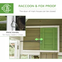 PawHut 66Inches Wooden Chicken Coop Outdoor Hen House Poultry Cage with Removable Tray Nesting Box, Grey(m-7)