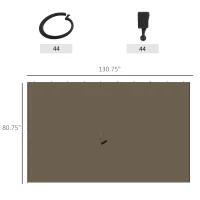 9.84' x 11.8' Gazebo Sidewall Set with Hooks/C-Rings, Brown(m-3)