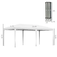 Outsunny 10' x 19' Outdoor Pop Up Party Tent Garden Easy Set Up Gazebo Canopy Market Event Sunshade Charcoal Grey(m-3)