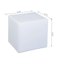 HOMCOM 12" RGB Led Cube Light Waterproof Rechargeable Adjustable Color Changing Tesseract Mood Lamp With Remote Control(m-3)