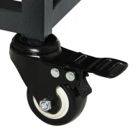 PawHut 36" Heavy Duty Dog Crate Metal Cage Kennel with Lockable Wheels, Double Door and Removable Tray, Gray(m-12)