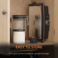 HOMCOM 4 Slice Panini Press Grill, Stainless Steel Sandwich Maker with Non-Stick Double Plates, Locking Lids and Drip Tray, Opens 180 Degrees to Fit Any Type or Size of Food 13"x10.25"x4.75"(m-5)