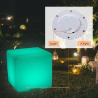 HOMCOM 12" RGB Led Cube Light Waterproof Rechargeable Adjustable Color Changing Tesseract Mood Lamp With Remote Control(m-6)