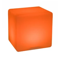 HOMCOM 12" RGB Led Cube Light Waterproof Rechargeable Adjustable Color Changing Tesseract Mood Lamp With Remote Control(m-7)