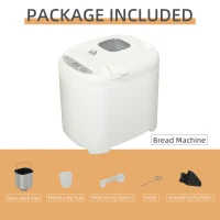 HOMCOM 2Lb Bread Maker, Non-Stick Bread Machine with Gluten Free Setting, 11 Menu, 2 Loaf Sizes, 3 Crust Colors, 13h Delay Timer, 1h Warming Function, 500W(m-6)