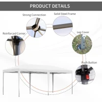 Outsunny 10' x 19' Outdoor Pop Up Party Tent Garden Easy Set Up Gazebo Canopy Market Event Sunshade Charcoal Grey(m-5)