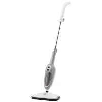 HOMCOM Steam Mop Cleaner for Laminate, Hardwood, Tiles and Carpet, 10–In-1 Multi-Purpose Floor Steamer for Kitchen, White/Grey(m-1)