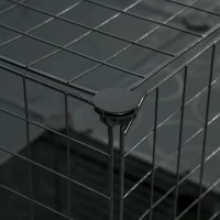 PawHut Pet Playpen with Door, Metal Mesh Cage with Mallet, Black(m-11)