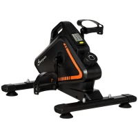 Soozier Under Desk Bike Pedal Exerciser Magnetic Mini Exercise Bike 5 Levels Adjustable Resistance Rehabilitation with LCD Display for Home/Office, Orange/Black(m-1)