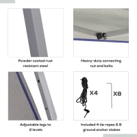 Outsunny 10'x10' Easy Pop Up Gazebo, Portable Foldable Canopy Tent with Carrying Bag for Outdoor Events, Blue(m-5)