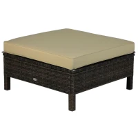 Outsunny Patio Furniture Set, 9 Piece Outdoor Sectional Sofa, All-Weather PE Rattan Wicker Conversation Set with Chairs, Ottoman, Loveseat, Coffee & Side Table, Cushions(m-7)