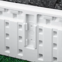 Outsunny 48" x 24" Raised Garden Bed Kit, Divisible Planting Box DIY Garden Elevated Planter for Outdoor & Indoor Backyard, Wood Imitating Grain, Easy Assembly, with 6 Stakes, White(m-8)