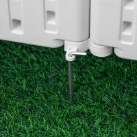 Outsunny 48" x 24" Raised Garden Bed Kit, Divisible Planting Box DIY Garden Elevated Planter for Outdoor & Indoor Backyard, Wood Imitating Grain, Easy Assembly, with 6 Stakes, White(m-9)