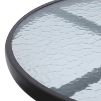 Outsunny 3PC Outdoor Patio Pub Set, Bistro Glass Table & Chairs, Perfect for Garden Chatting and Relaxation(m-7)