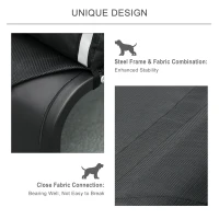 PawHut Elevated Dog Bed w/ Removable Pillow, Raised Pet Bed w/ Steel Frame & Breathable Mesh Fabric for Large Sized Dogs, Black(m-8)