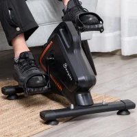 Soozier Under Desk Bike Pedal Exerciser Magnetic Mini Exercise Bike 5 Levels Adjustable Resistance Rehabilitation with LCD Display for Home/Office, Orange/Black(m-2)