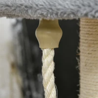 PawHut 26" Cat Scratching Tree Kitty Playhouse Activity Center 2 Perch w/ Sisal Rope Grey(m-9)