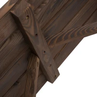 Outsunny 2-Person Outdoor Garden Bench, Rustic Wood Design with Wagon Wheel Armrests, Ideal for Patio, Garden, Brown(m-8)