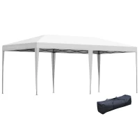 Outsunny 10' x 20' Pop Up Canopy Tent, Heavy Duty Tents for Parties, Outdoor Instant Gazebo Sun Shade Shelter with Carry Bag, for Catering, Events, Wedding, Backyard BBQ, White(m-1)