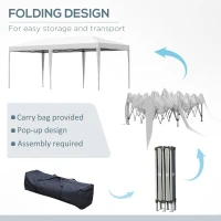 Outsunny 10' x 20' Pop Up Canopy Tent, Heavy Duty Tents for Parties, Outdoor Instant Gazebo Sun Shade Shelter with Carry Bag, for Catering, Events, Wedding, Backyard BBQ, White(m-6)