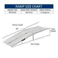 HOMCOM 8ft Wheelchair Ramp Foldable Portable Scooter Mobility Easy Access Carrier Ramp with Carrying Handle Aluminum Alloy(m-7)